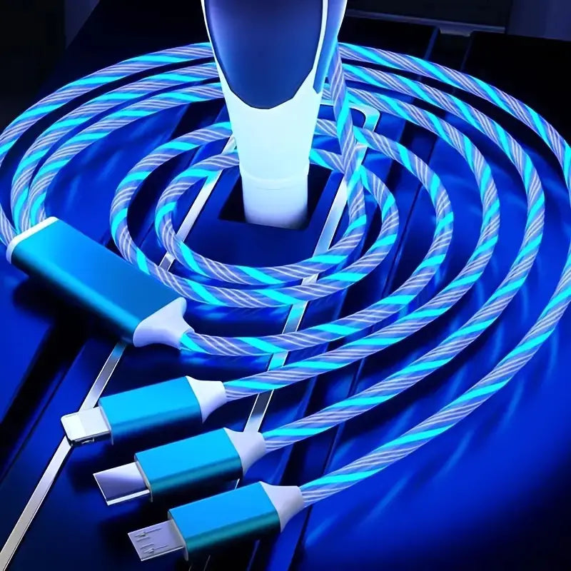 LED Glow Flowing USB Type-C Charging Cable for Phones