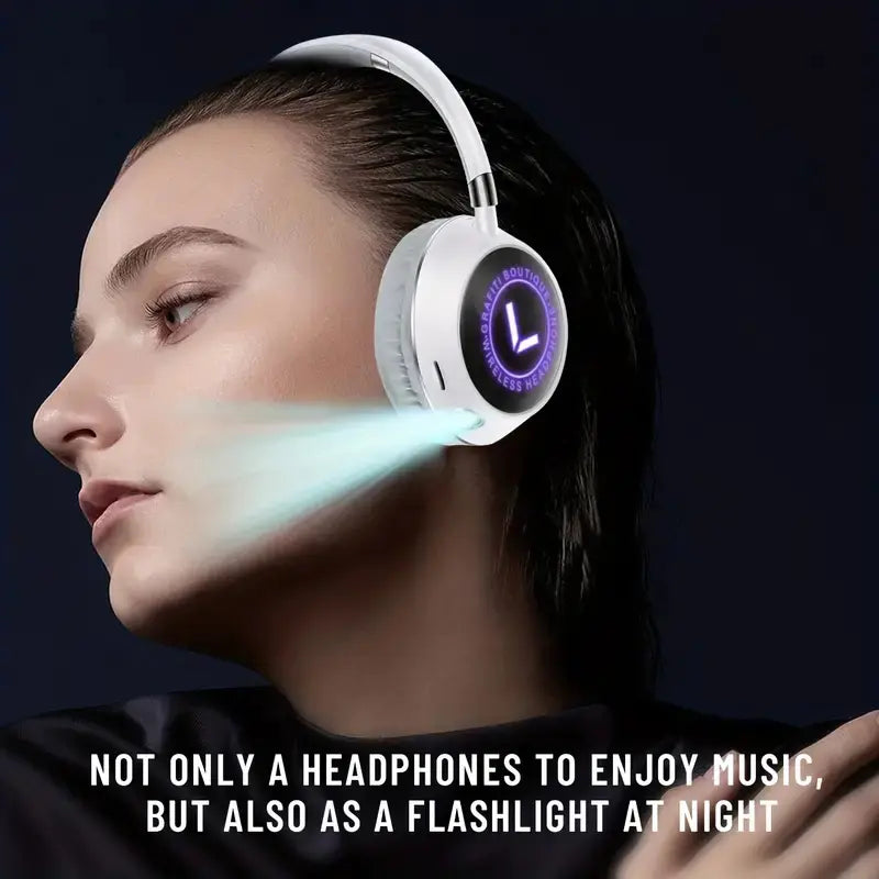 Wireless Over-Ear Bluetooth Headphones with RGB Lights