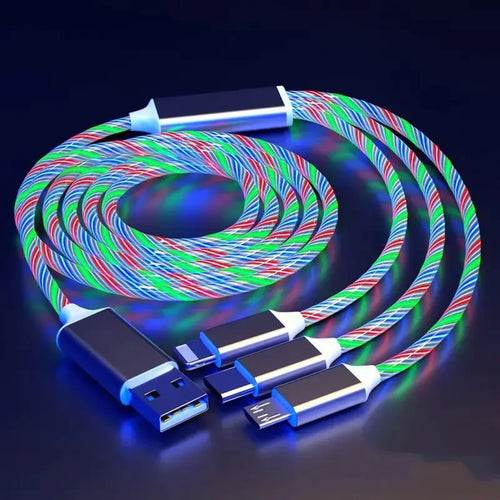 LED Glow Flowing USB Type-C Charging Cable for Phones