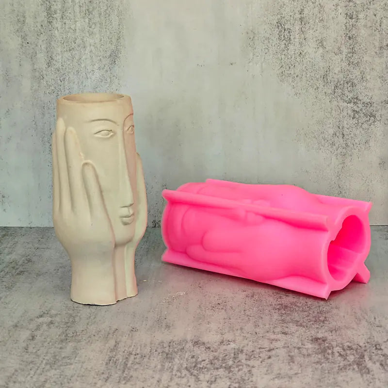 Nordic Abstract Art Face Vase Silicone Mold