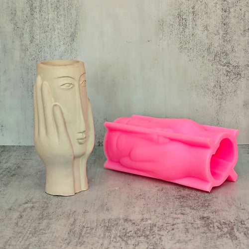 Nordic Abstract Art Face Vase Silicone Mold