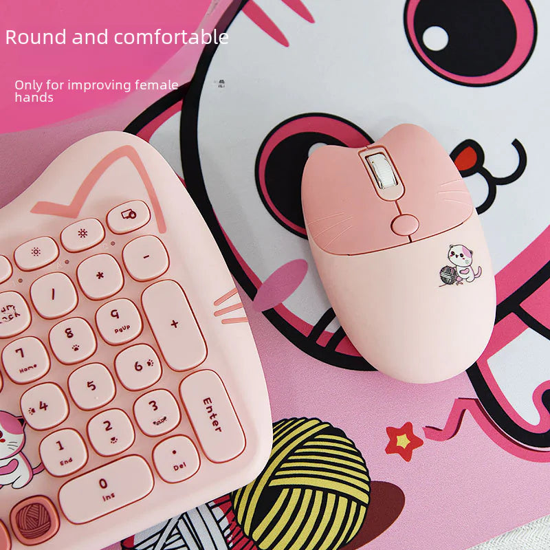 Wireless Keyboard and Mouse Set for Girls (Punk Style)