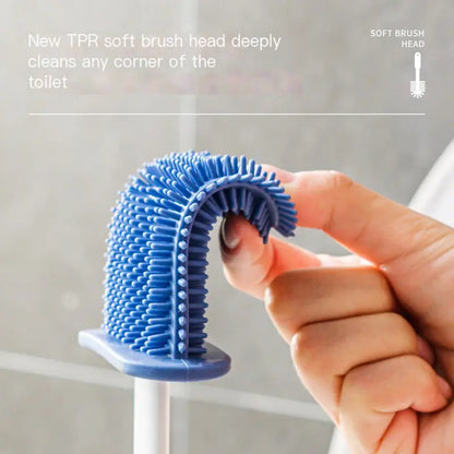 Japanese Style Silicone Toilet Brush Set for Home Use