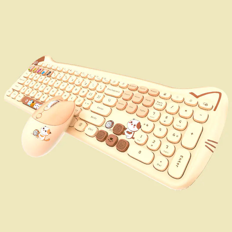 Wireless Keyboard and Mouse Set for Girls (Punk Style)