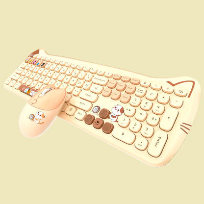 Wireless Keyboard and Mouse Set for Girls (Punk Style)