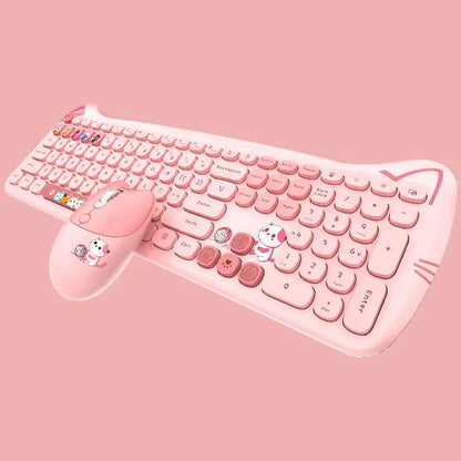 Wireless Keyboard and Mouse Set for Girls (Punk Style)