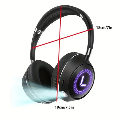 Wireless Over-Ear Bluetooth Headphones with RGB Lights