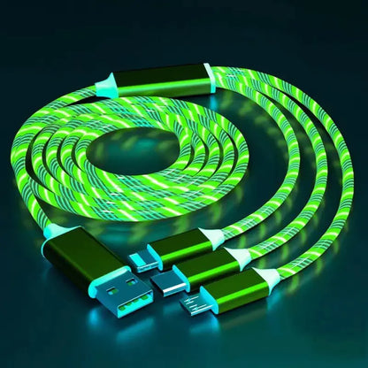 LED Glow Flowing USB Type-C Charging Cable for Phones
