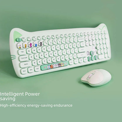 Wireless Keyboard and Mouse Set for Girls (Punk Style)