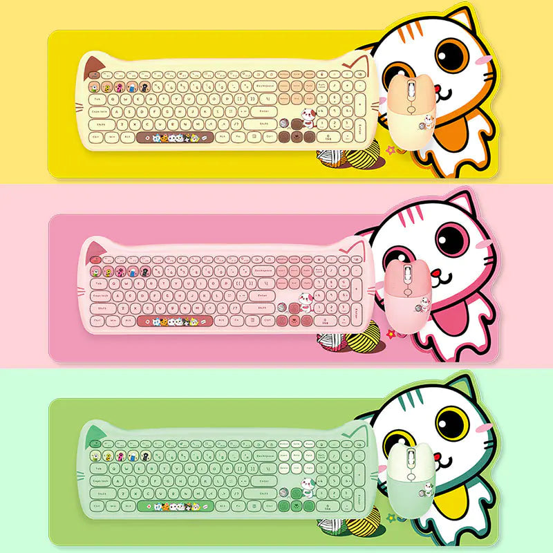 Wireless Keyboard and Mouse Set for Girls (Punk Style)