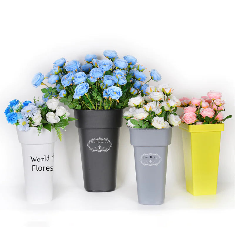 Plastic Flower Bucket for Home and Floral Shops