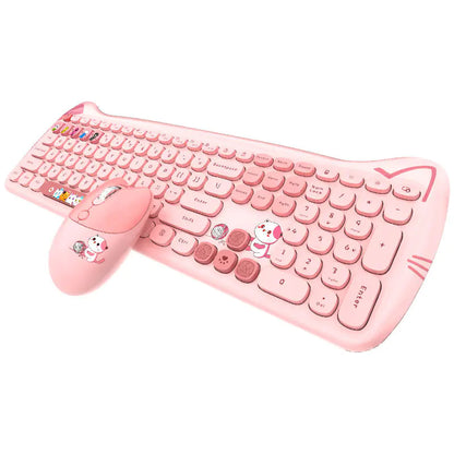 Wireless Keyboard and Mouse Set for Girls (Punk Style)